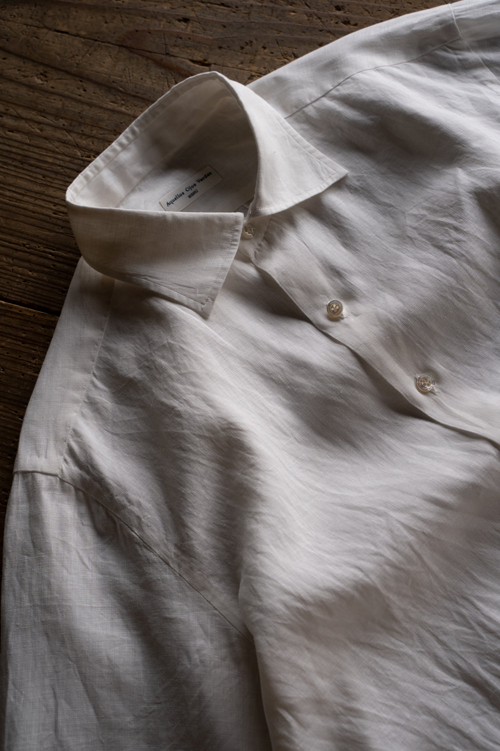 Authentic Linen Poplin Windsor Wide Collar Shirt（PEARL WHITE）