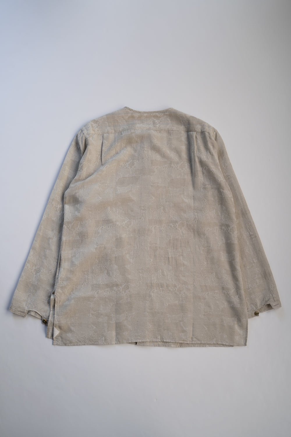 【ラスト1点】Flower Jacquard Ethnic Crew Neck Shirt（MOSS GREEN）