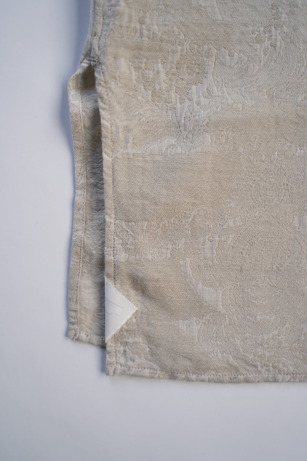 【ラスト1点】Flower Jacquard Ethnic Crew Neck Shirt（MOSS GREEN）