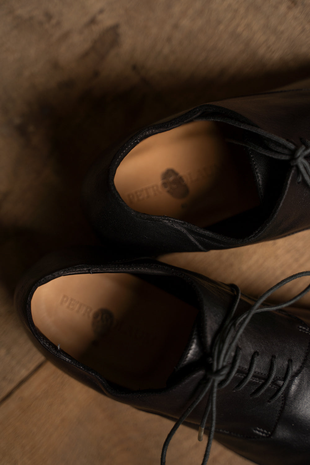 【ラスト1点】Stone Derby-Garment Dye Zeolite Cowhide（BLACK）