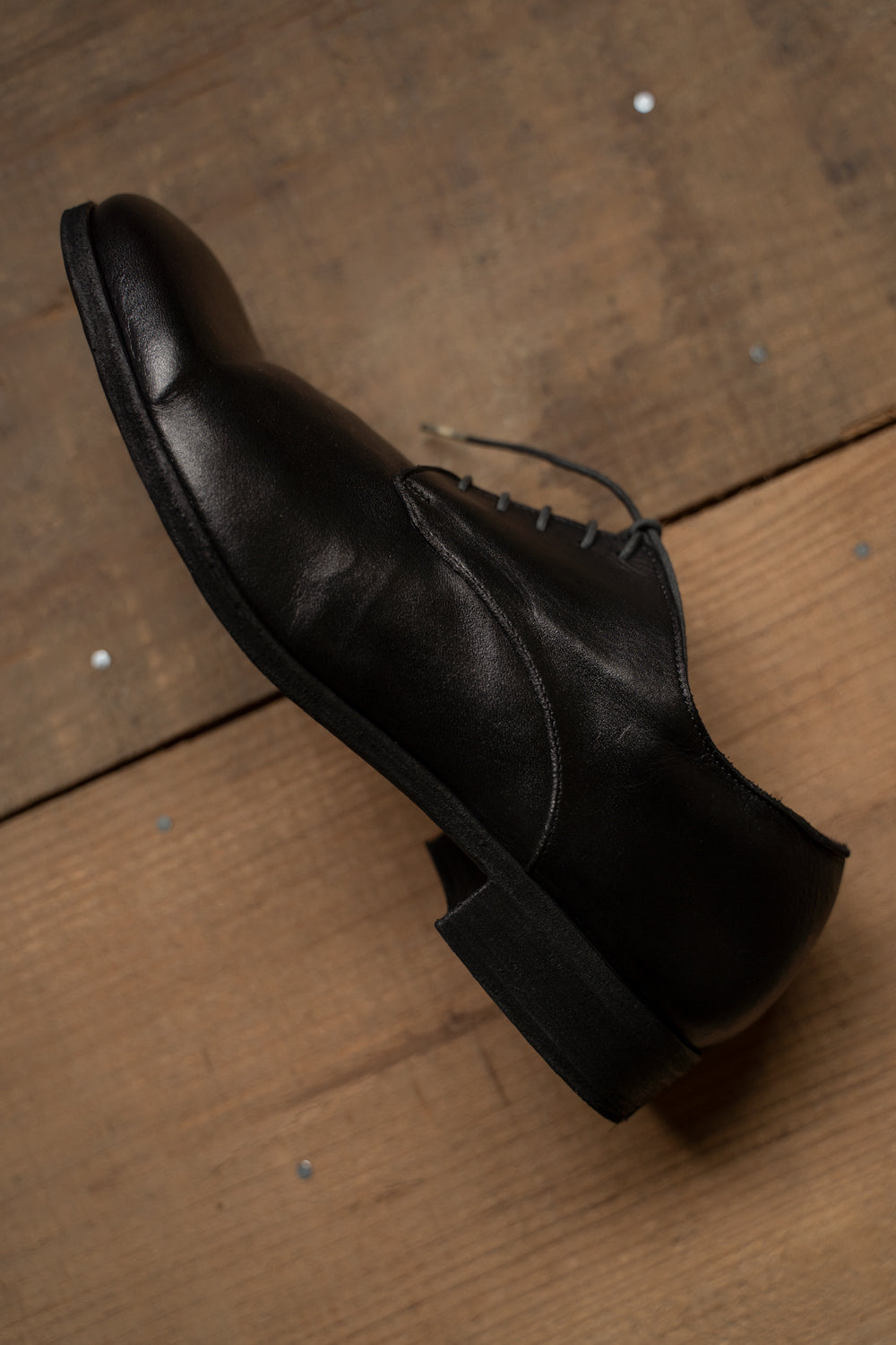 【ラスト1点】Stone Derby-Garment Dye Zeolite Cowhide（BLACK）