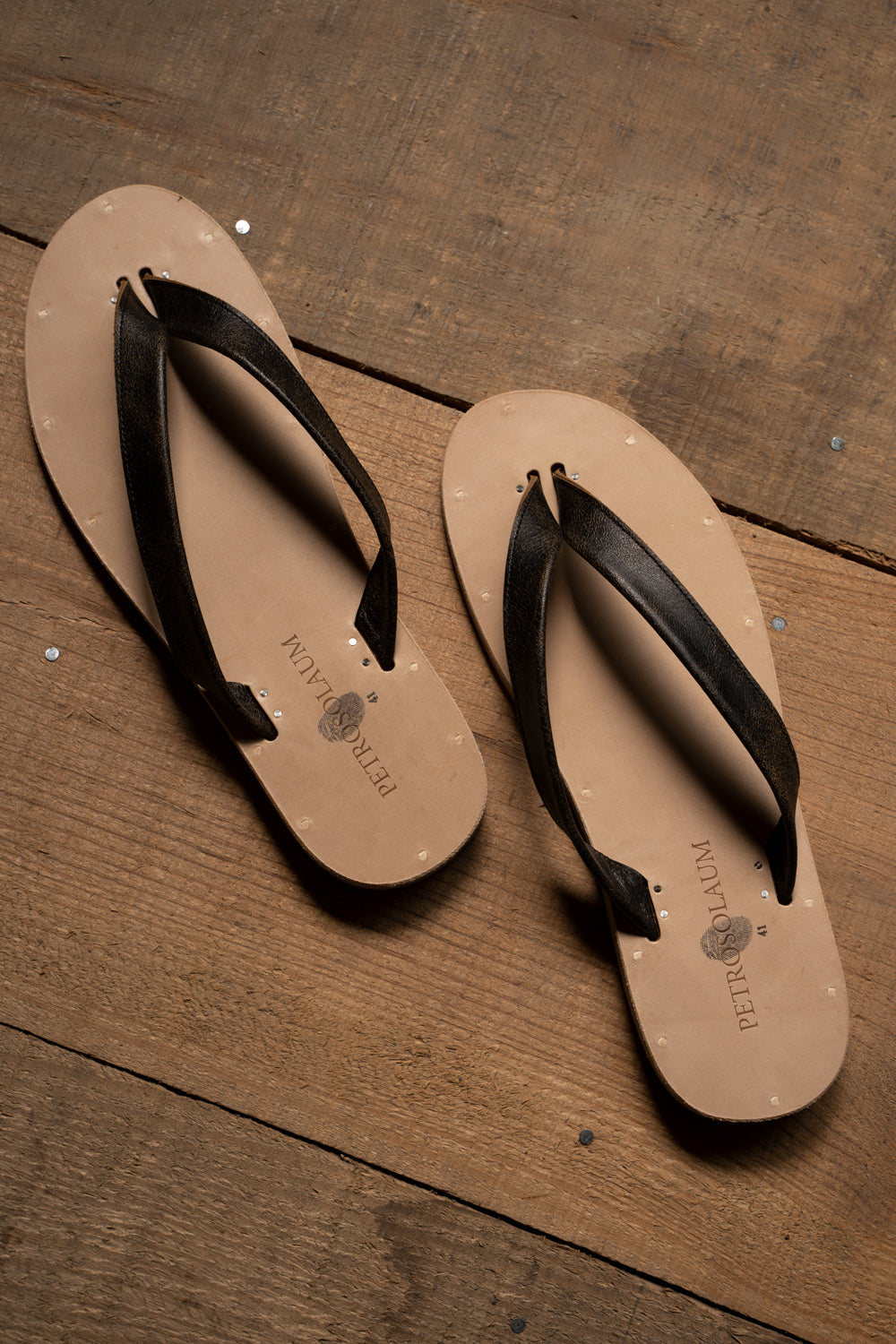 B-Sandals-Pit Horse Crack（BLACK）