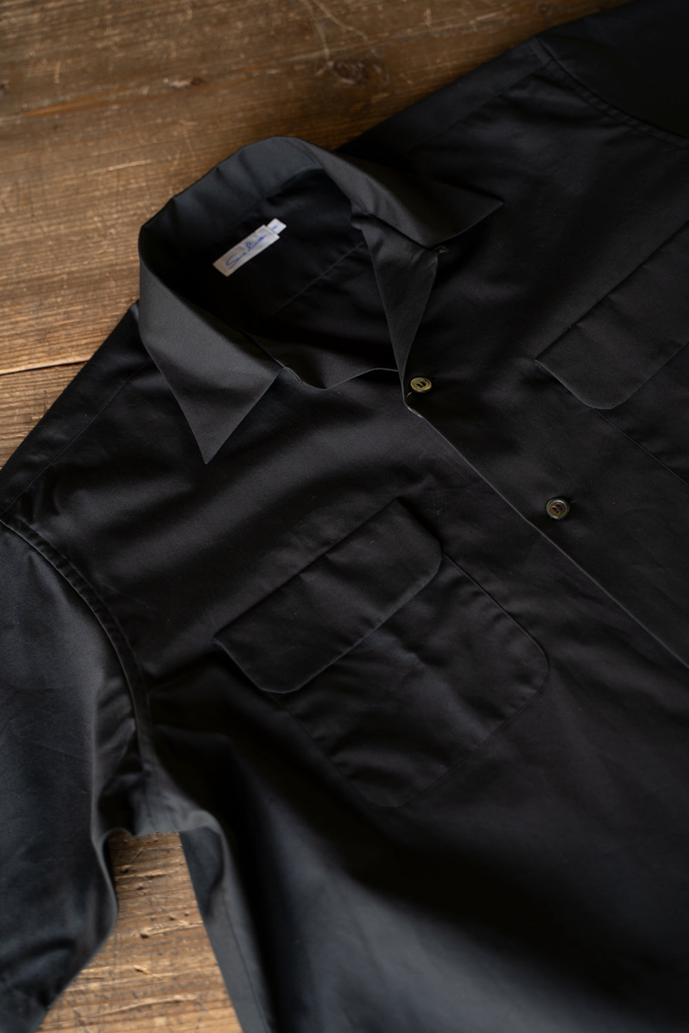 Sans limite/サンリミット】SH03BH ボックス大開襟半袖シャツ（BLACK）