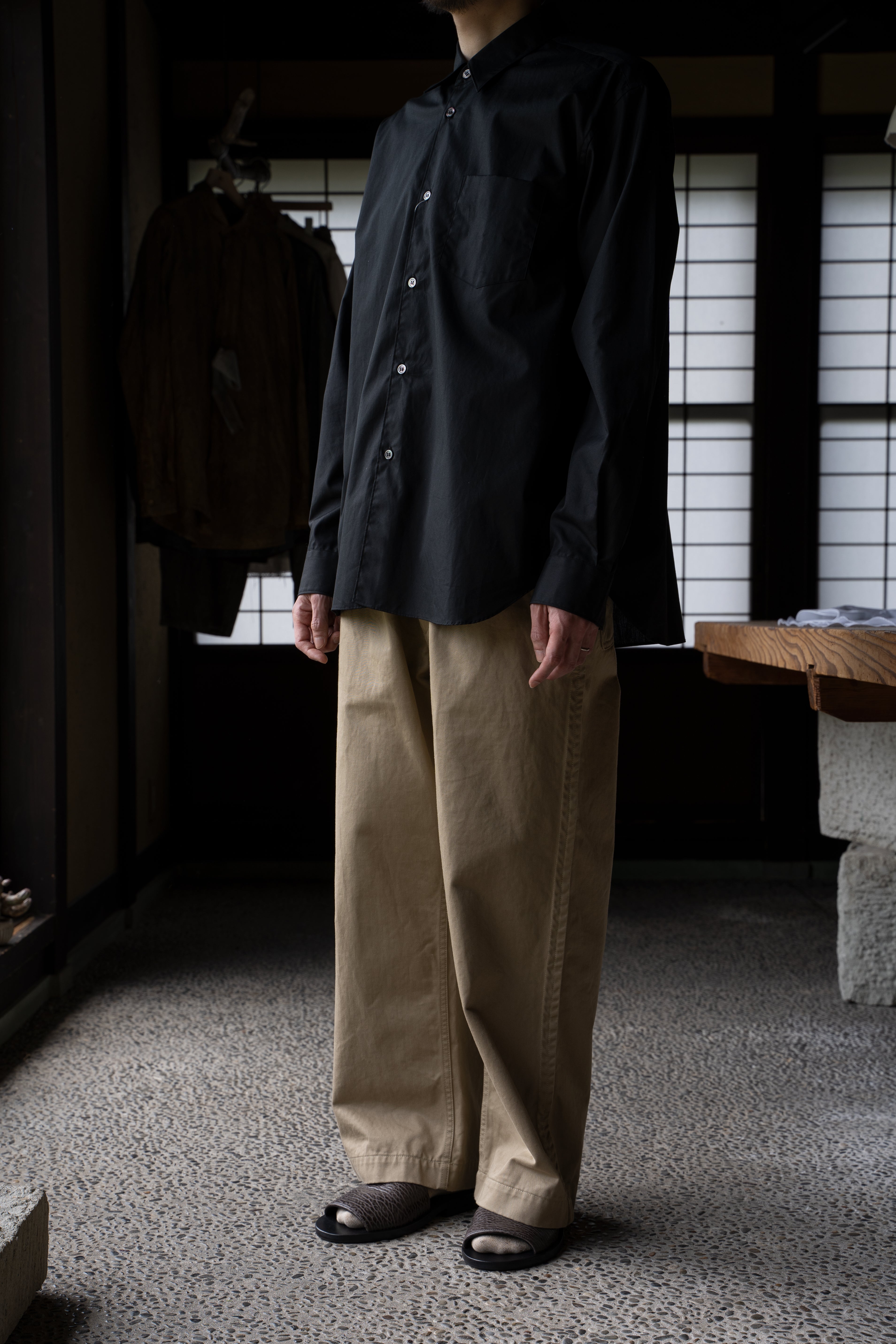 【ラスト1点】SH01B ブロードボックスレギュラーカラーシャツ（BLACK）