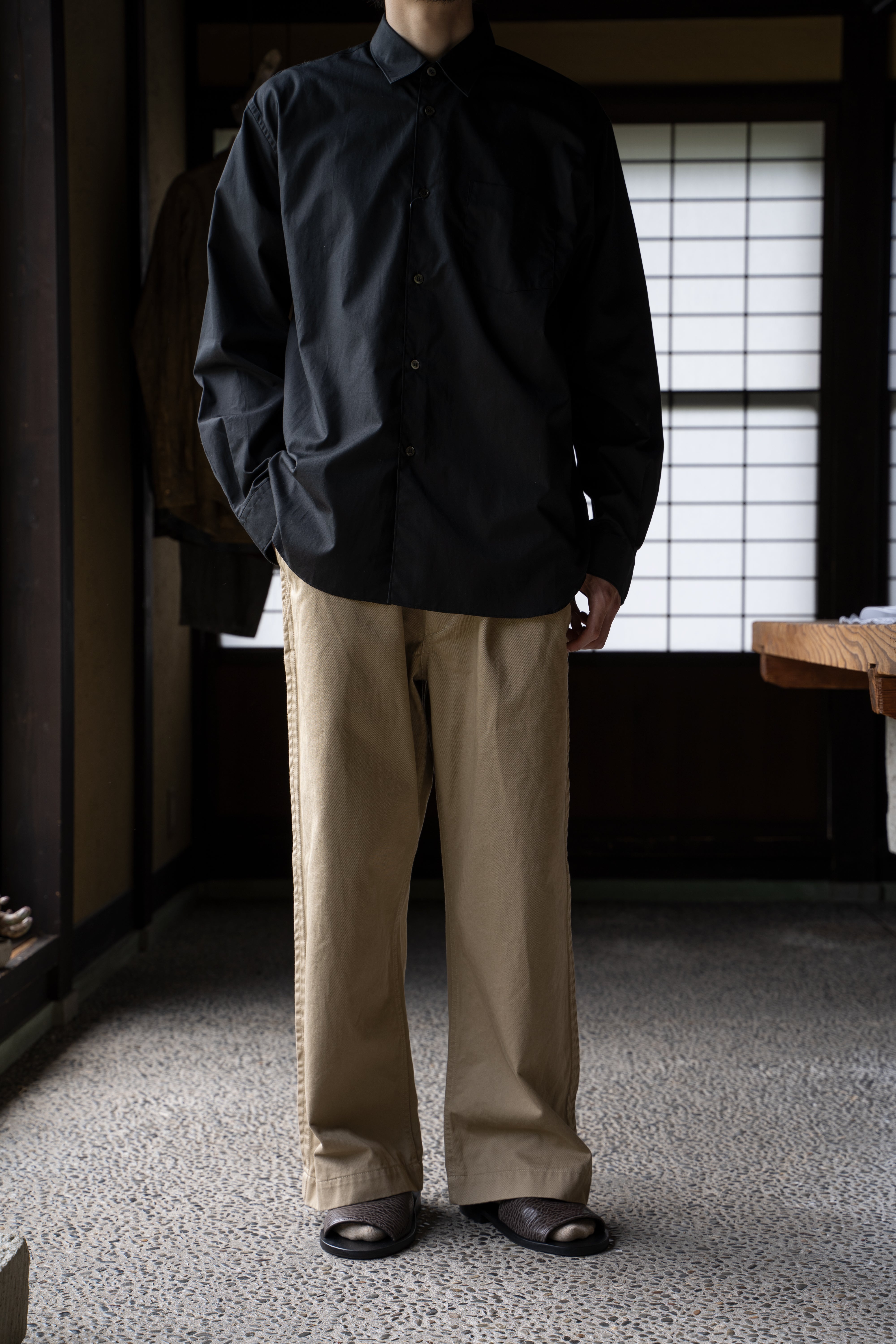 【ラスト1点】SH01B ブロードボックスレギュラーカラーシャツ（BLACK）