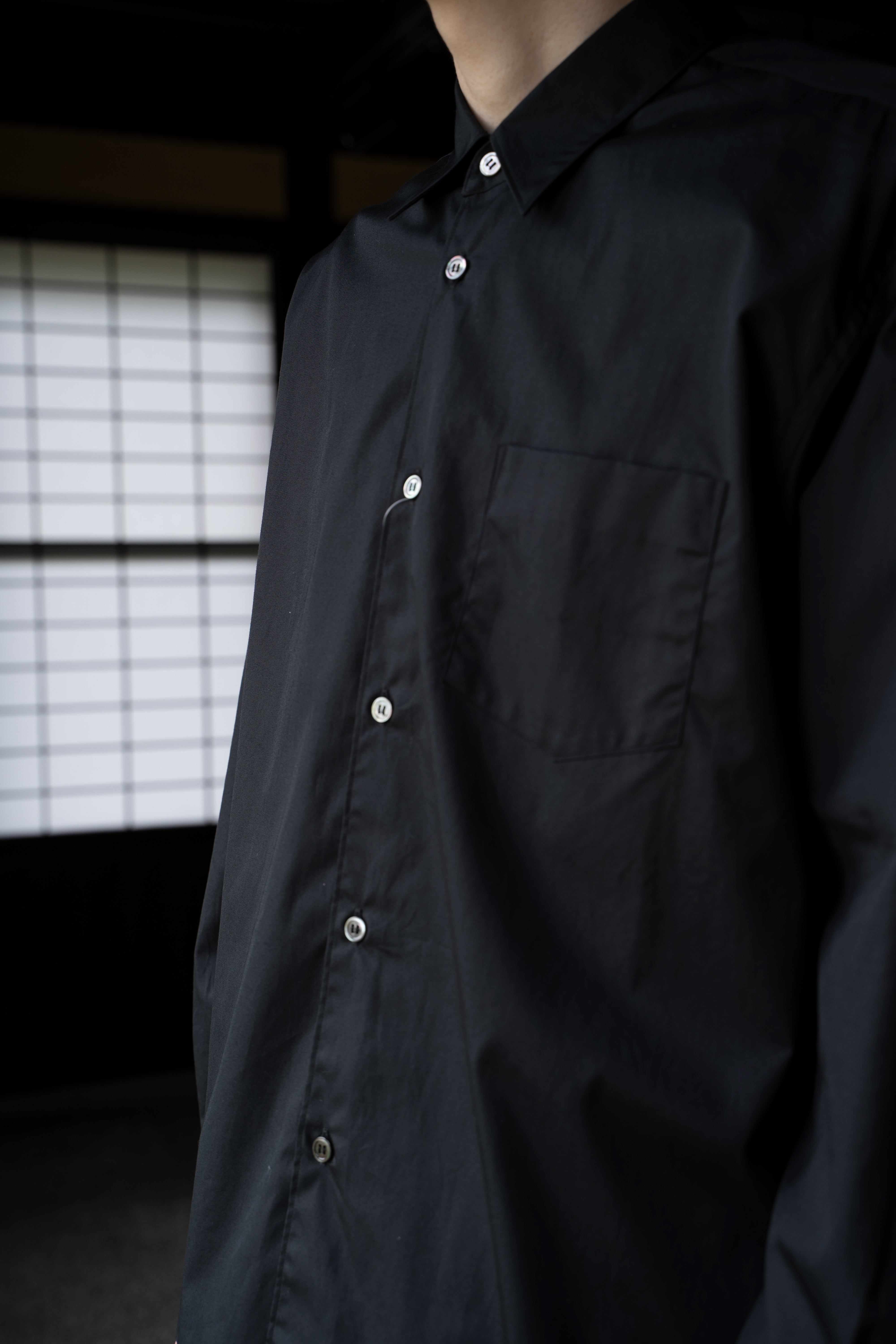 【ラスト1点】SH01B ブロードボックスレギュラーカラーシャツ（BLACK）