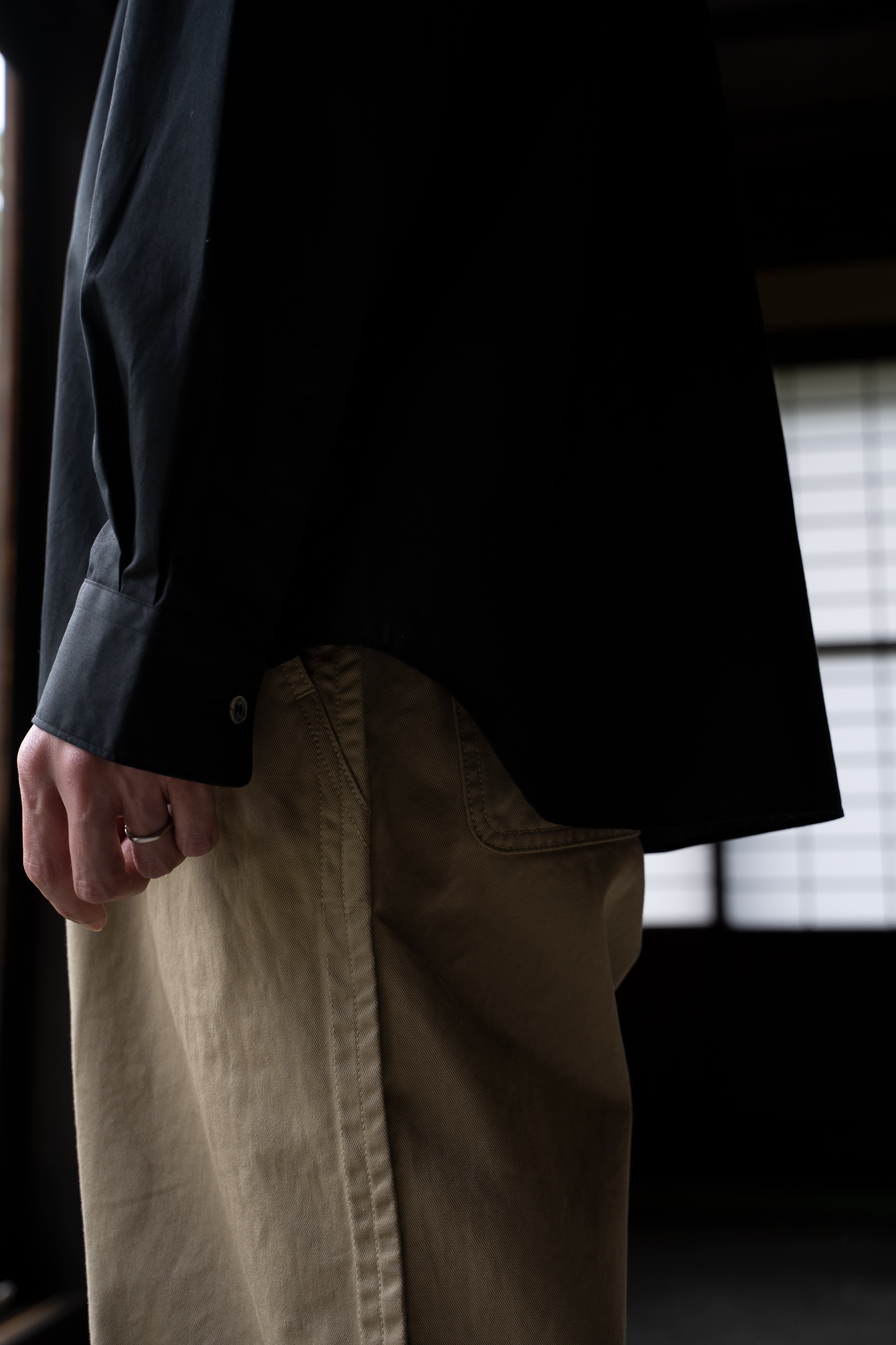 【ラスト1点】SH01B ブロードボックスレギュラーカラーシャツ（BLACK）