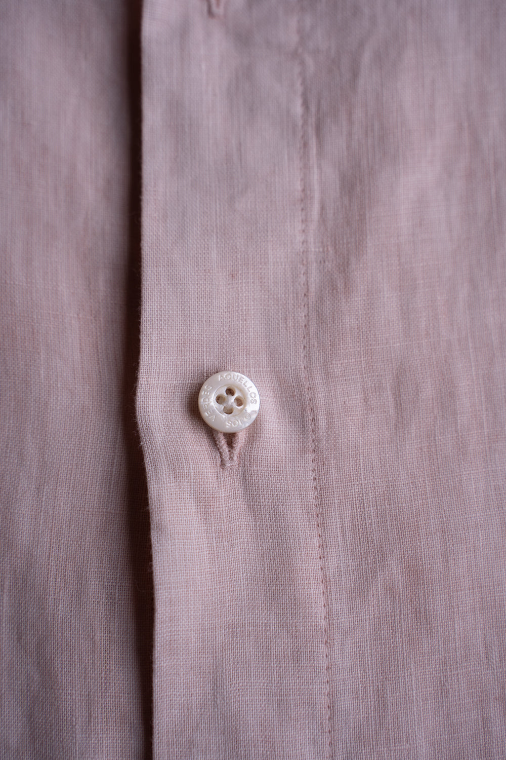 【ラスト1点】Authentic Linen Poplin Classic Open Collar Short Sleeve Shirt（CHELL PINK BENGARA DYE）