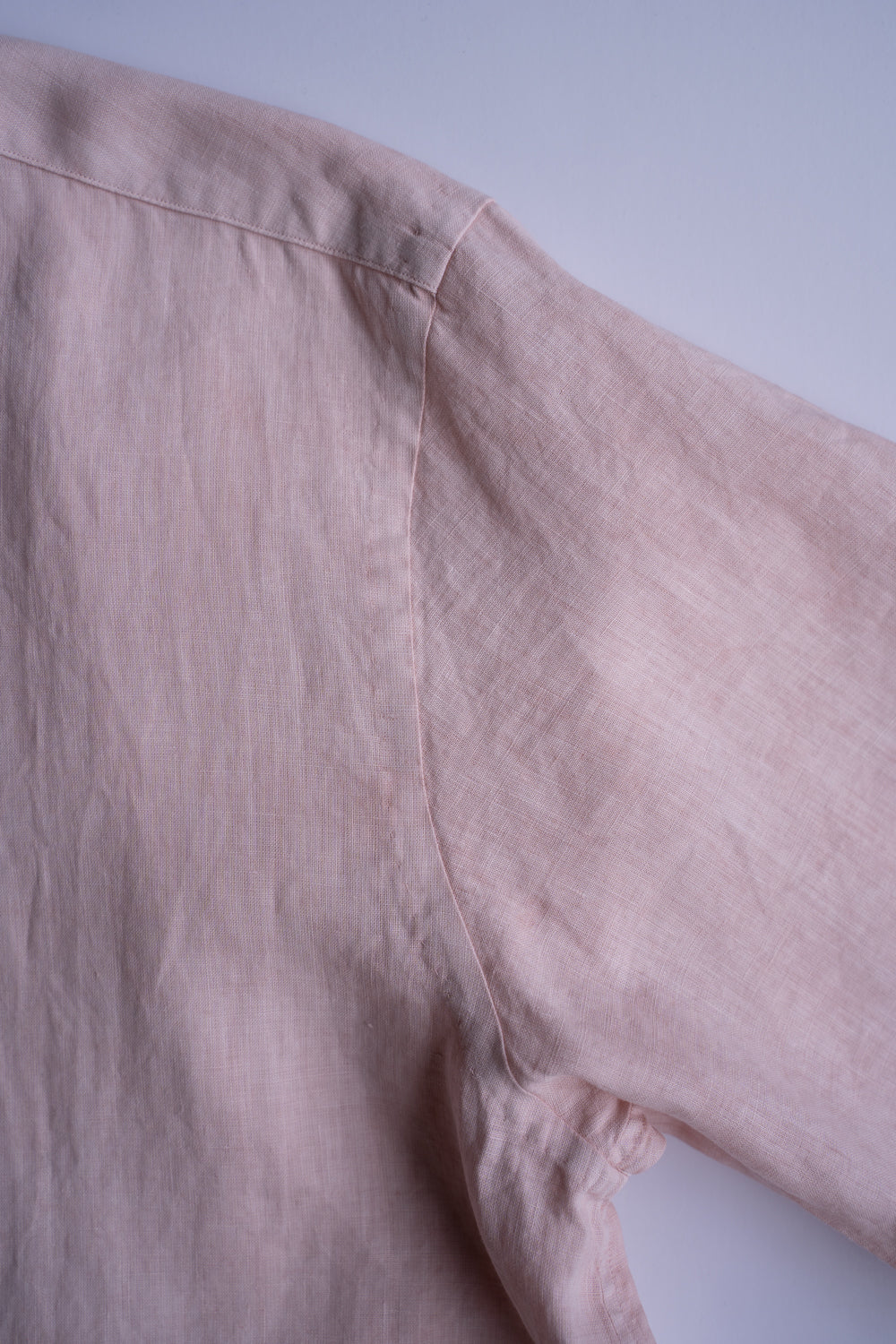 【ラスト1点】Authentic Linen Poplin Classic Open Collar Short Sleeve Shirt（CHELL PINK BENGARA DYE）
