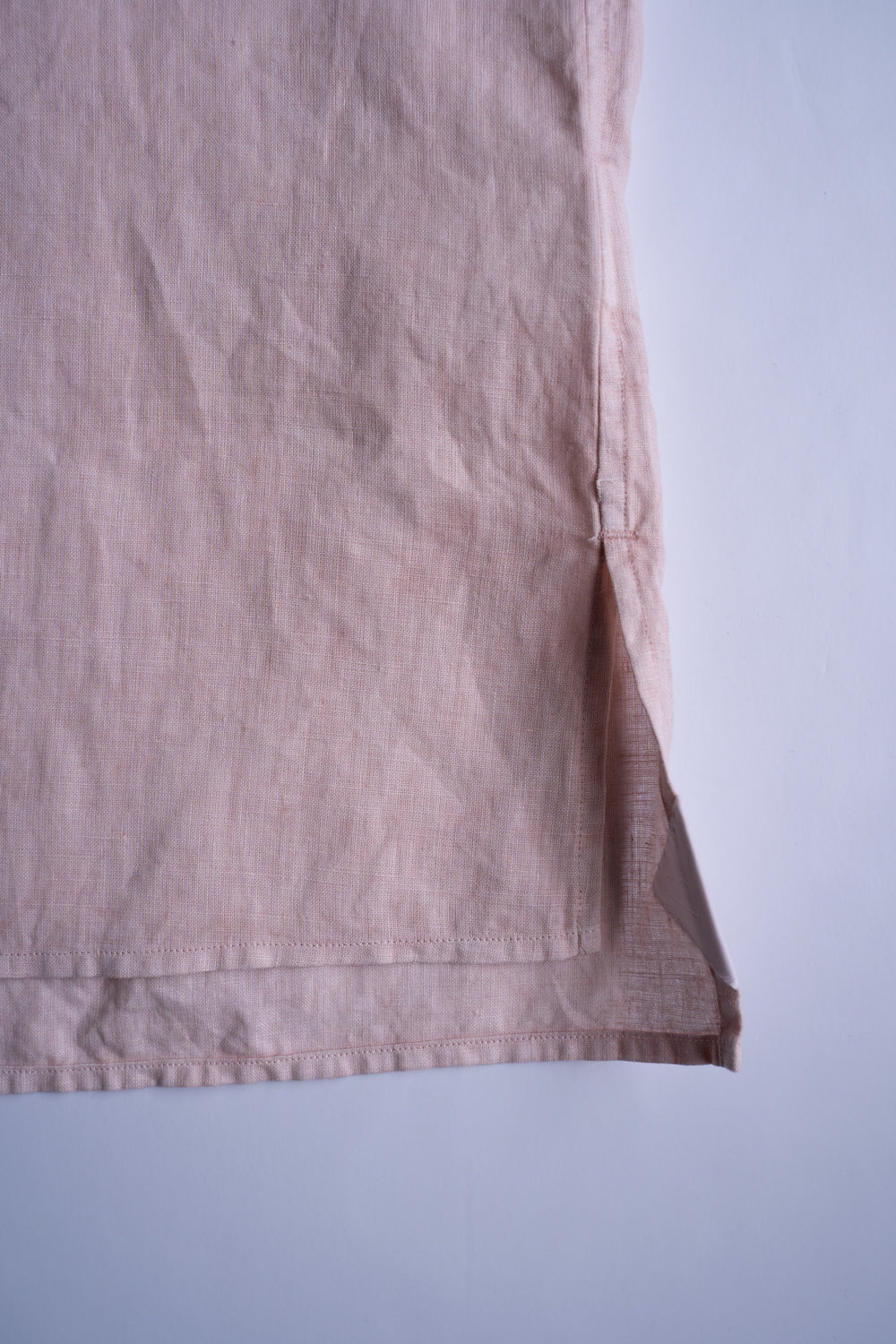 【ラスト1点】Authentic Linen Poplin Classic Open Collar Short Sleeve Shirt（CHELL PINK BENGARA DYE）