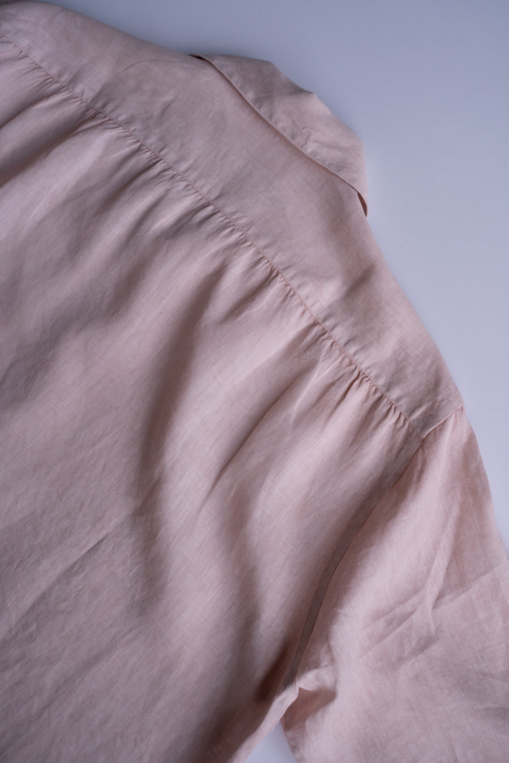 【ラスト1点】Authentic Linen Poplin Classic Open Collar Short Sleeve Shirt（CHELL PINK BENGARA DYE）