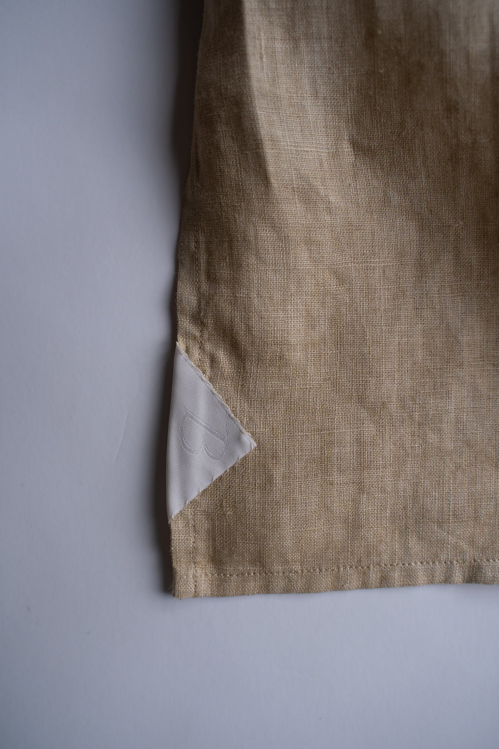 【ラスト1点】Authentic Linen Poplin Classic Open Collar Short Sleeve Shirt（BANBOO YELLOW BENGARA DYE）
