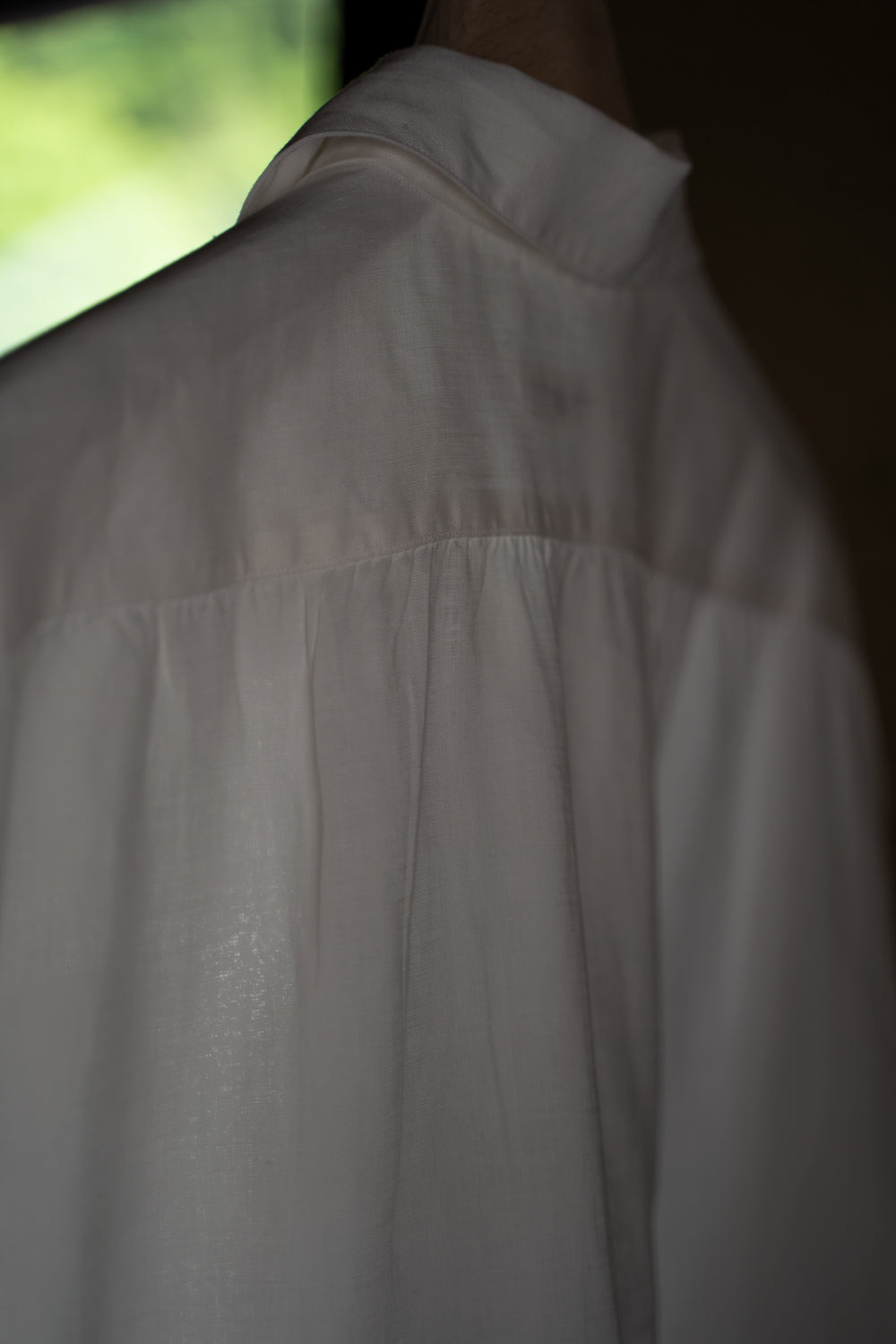 【ラスト1点】Authentic Linen Poplin Classic Open Collar Short Sleeve Shirt（PEARL WHITE）