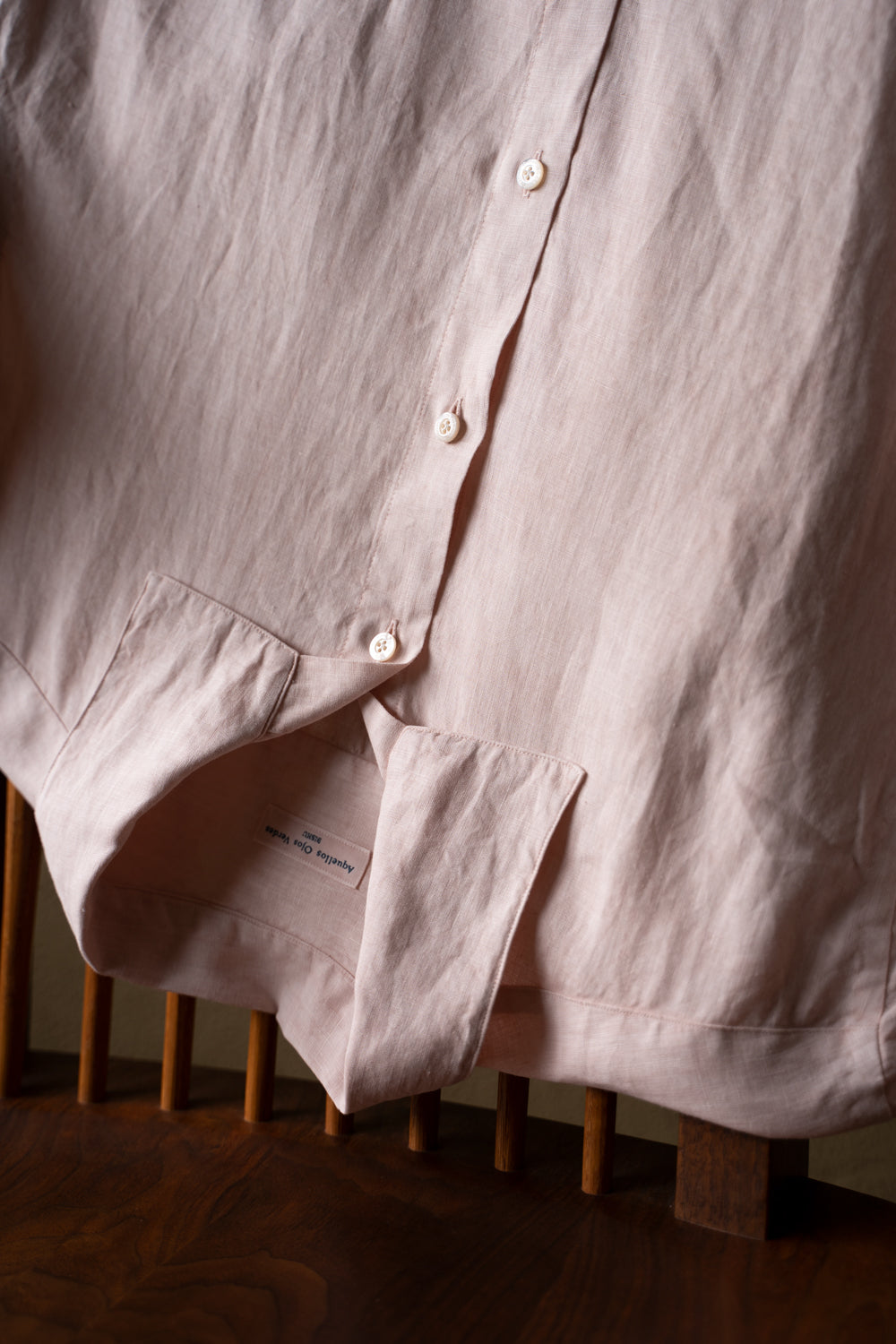 【ラスト1点】Authentic Linen Poplin Classic Open Collar Short Sleeve Shirt（CHELL PINK BENGARA DYE）
