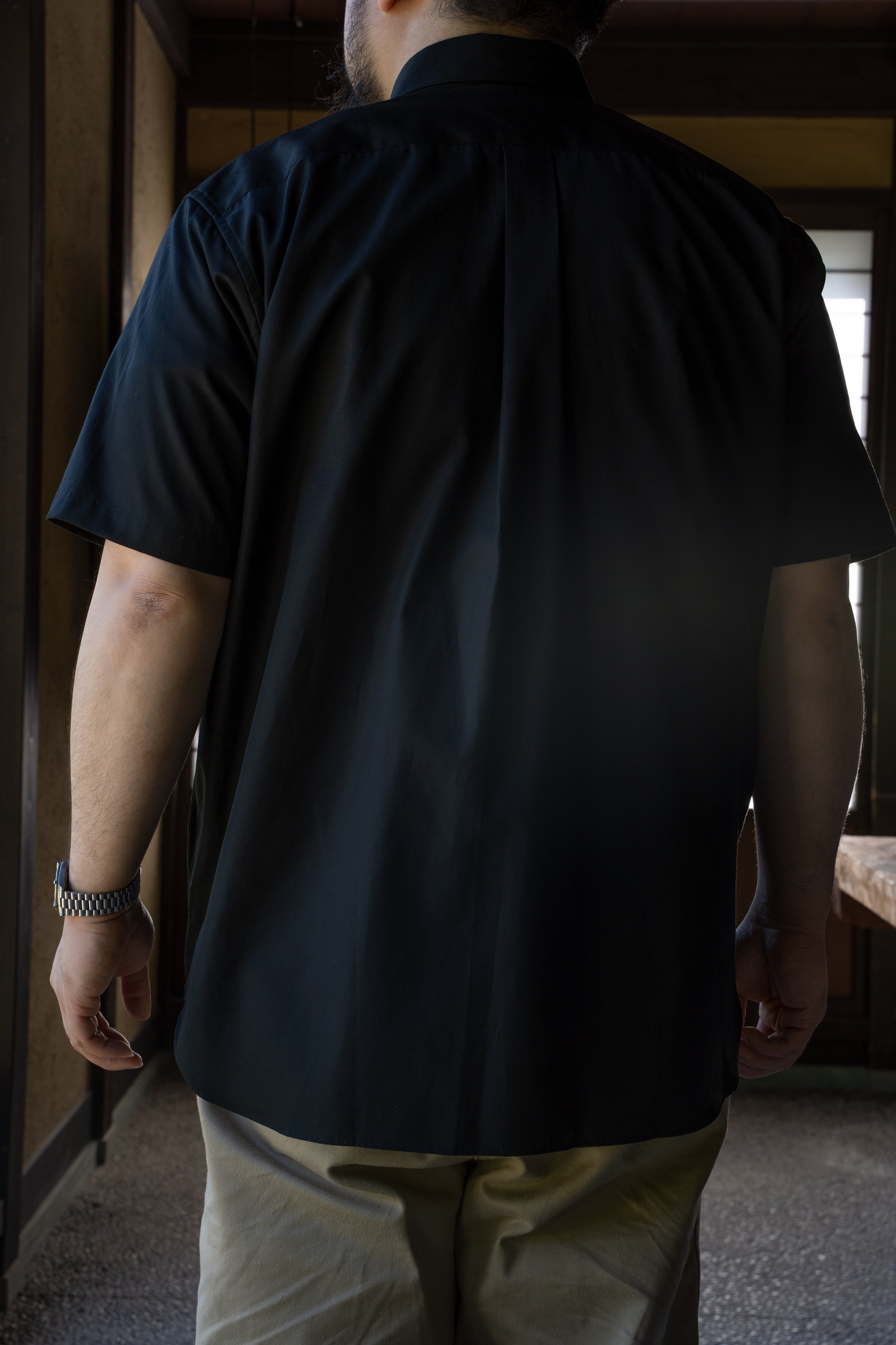 Sans limite/サンリミット】SH03BH ボックス大開襟半袖シャツ（BLACK）