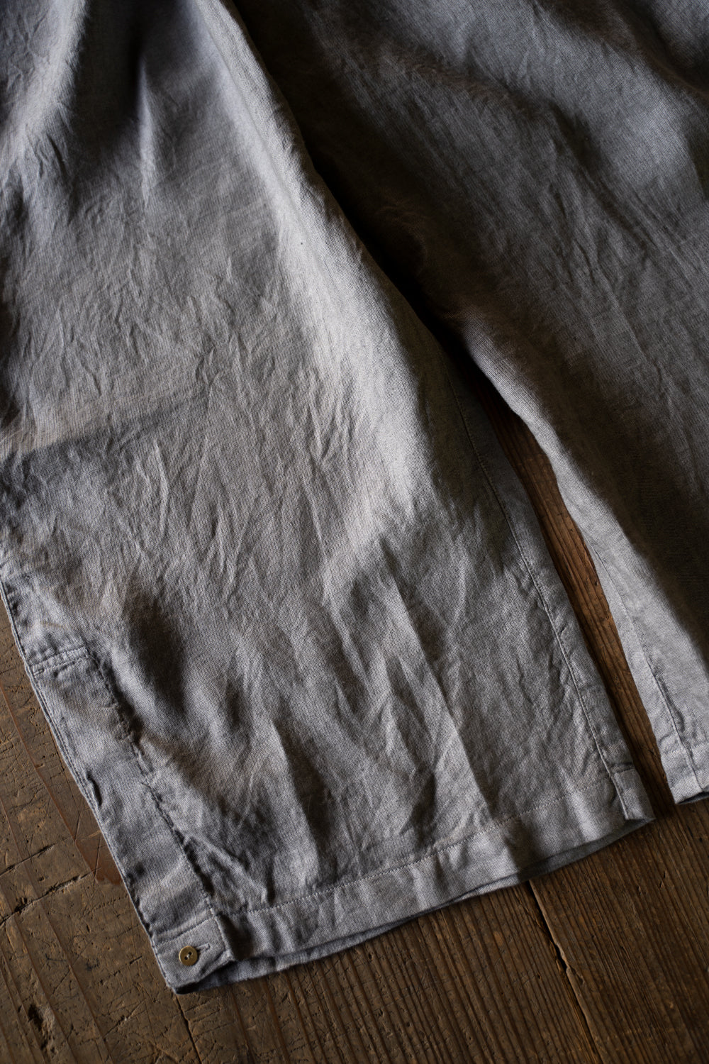 【ラスト１点】亜麻大麻サイドスリットパンツ（松煙）