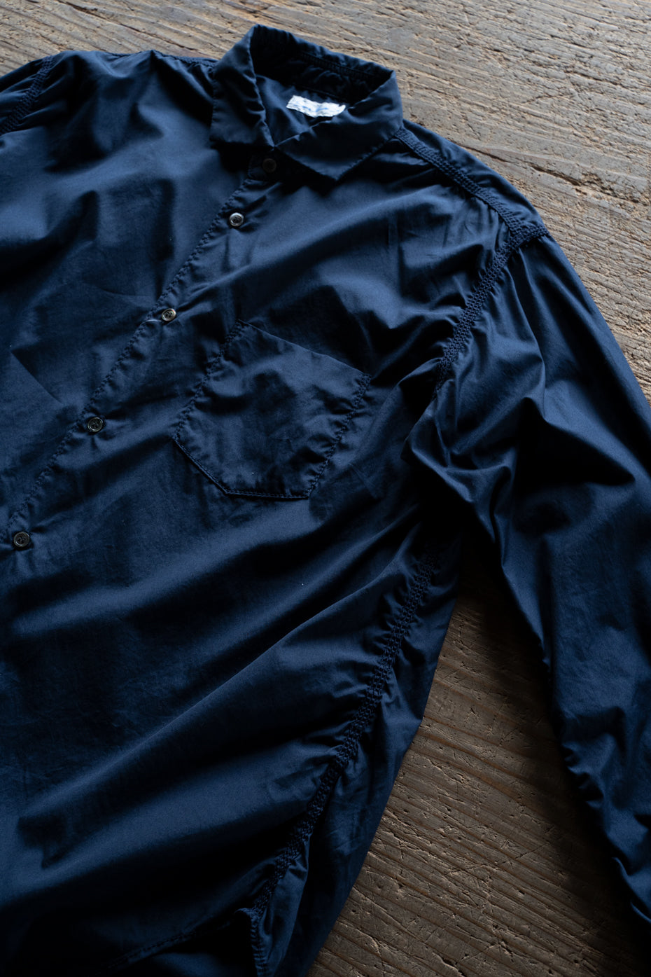 SH04B ボックスワイド3本針シャツ（NAVY）