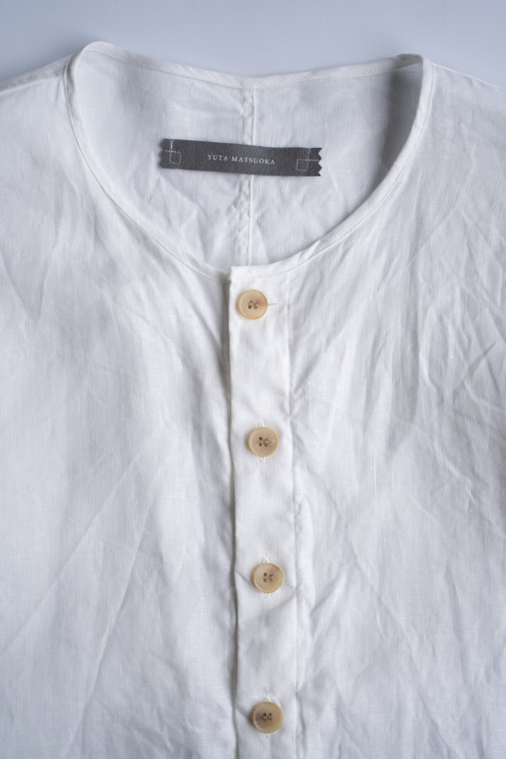 Airflow Canvas Collarless Shirt/エアフロウキャンバスカラーレスシャツ（OFF WHITE）