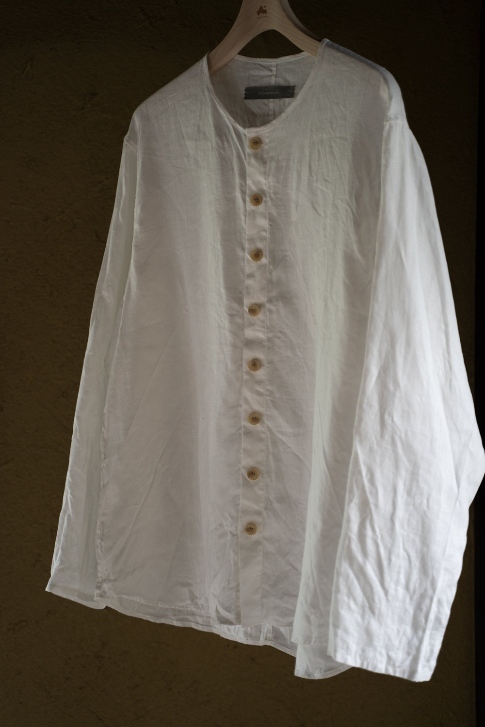 Airflow Canvas Collarless Shirt/エアフロウキャンバスカラーレスシャツ（OFF WHITE）
