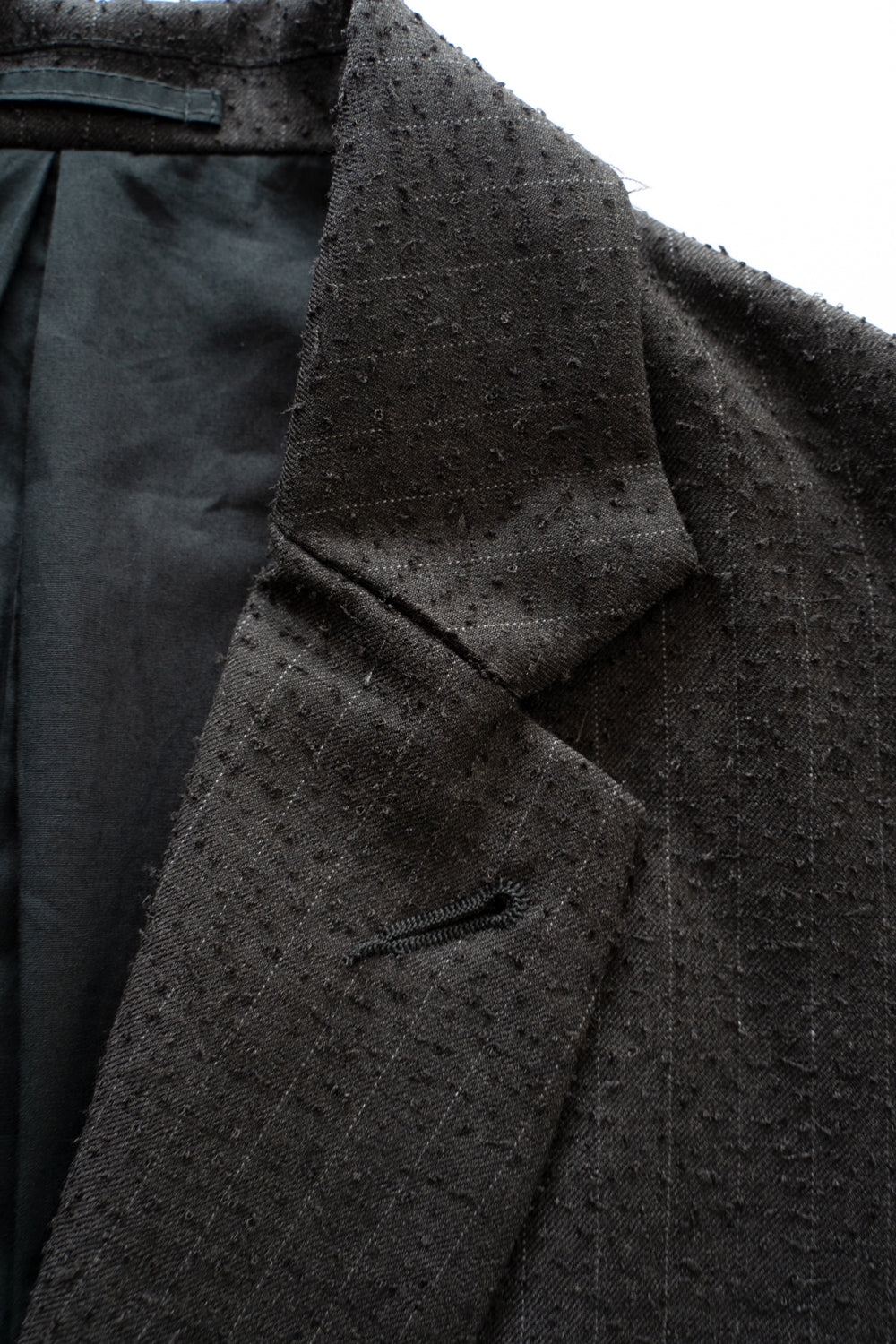 【ラスト1点】Double Breasted Semi Long Blazer（IRON BROWN STRIPES）