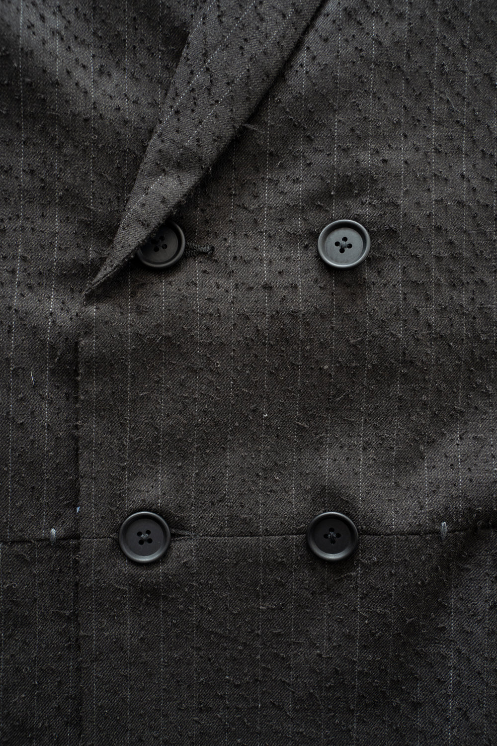 【ラスト1点】Double Breasted Semi Long Blazer（IRON BROWN STRIPES）