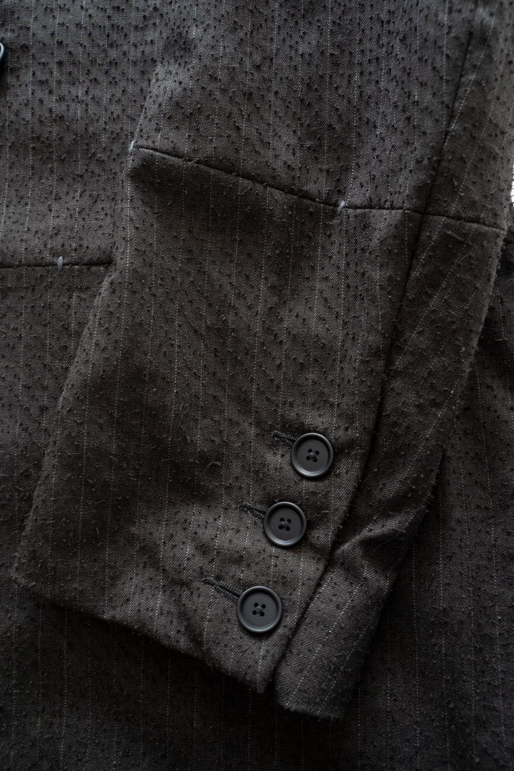 【ラスト1点】Double Breasted Semi Long Blazer（IRON BROWN STRIPES）