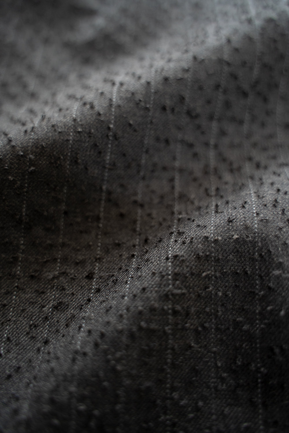 【ラスト1点】Relaxed Fit Wool Long Shirt（IRON BROWN STRIPES）