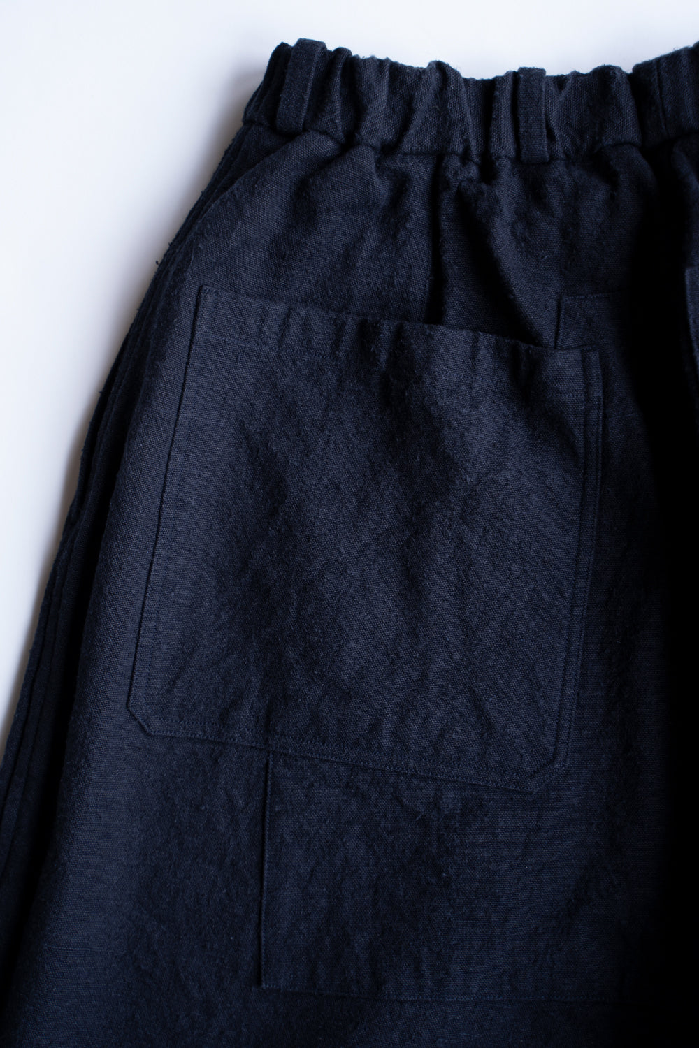 亜麻苧麻絹ワイドパンツ（濃紺）