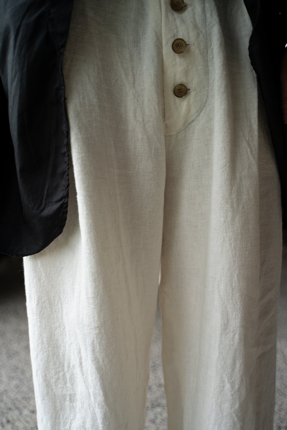 【ラスト1点】Canvas Linen Straight Pants/キャンバスリネンストレートパンツ（WHITE）