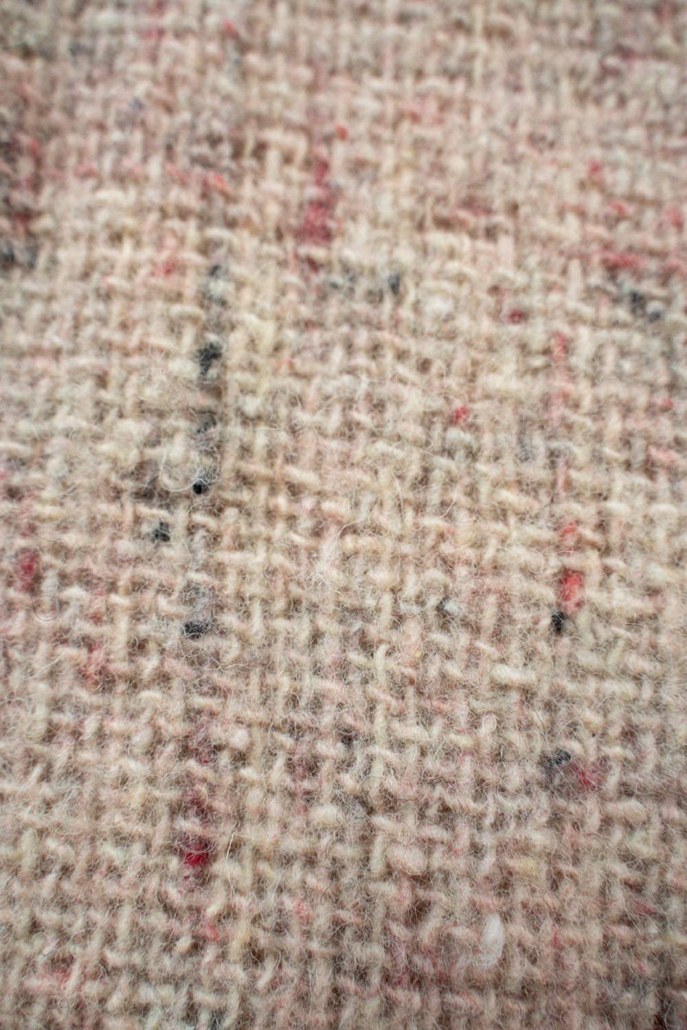 【ラスト1点】カラーネップウールマオカラーシャツ（WHITE×RED）