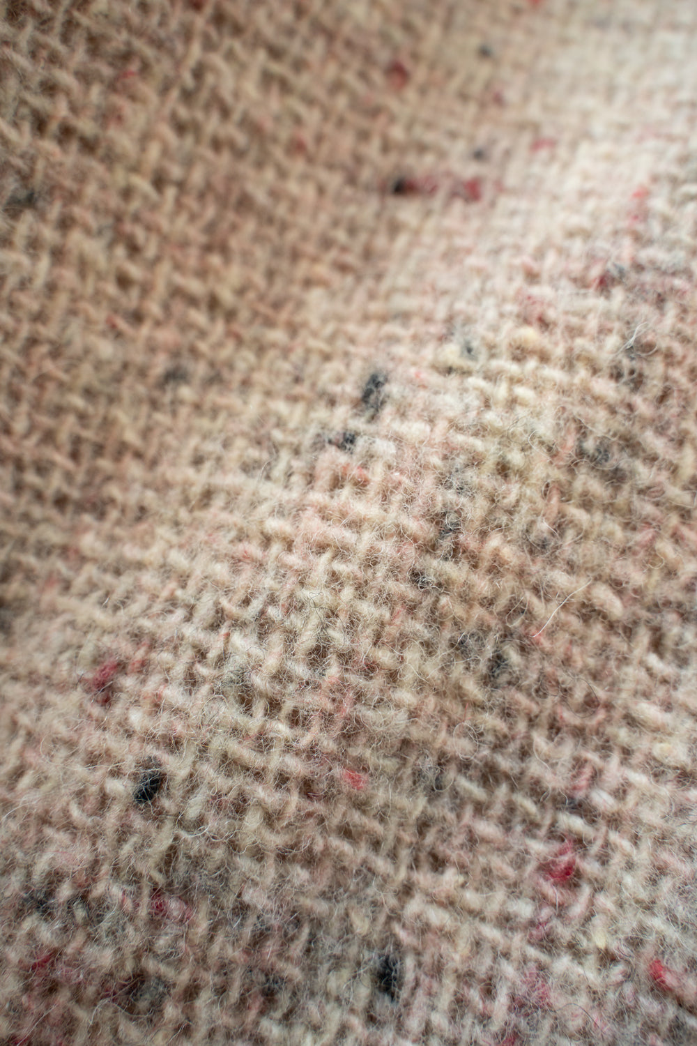 【ラスト1点】カラーネップウールマオカラーシャツ（WHITE×RED）