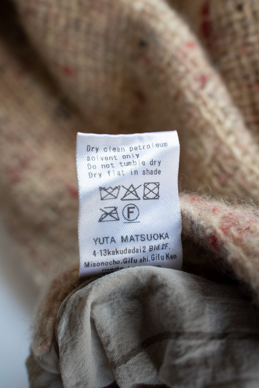 【ラスト1点】カラーネップウールバギーパンツ（WHITE×RED）