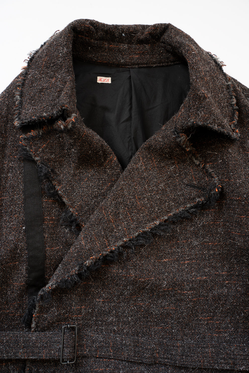 【ラスト1点】Cut Off Hem Belted Gown Coat（MIX BROWN）