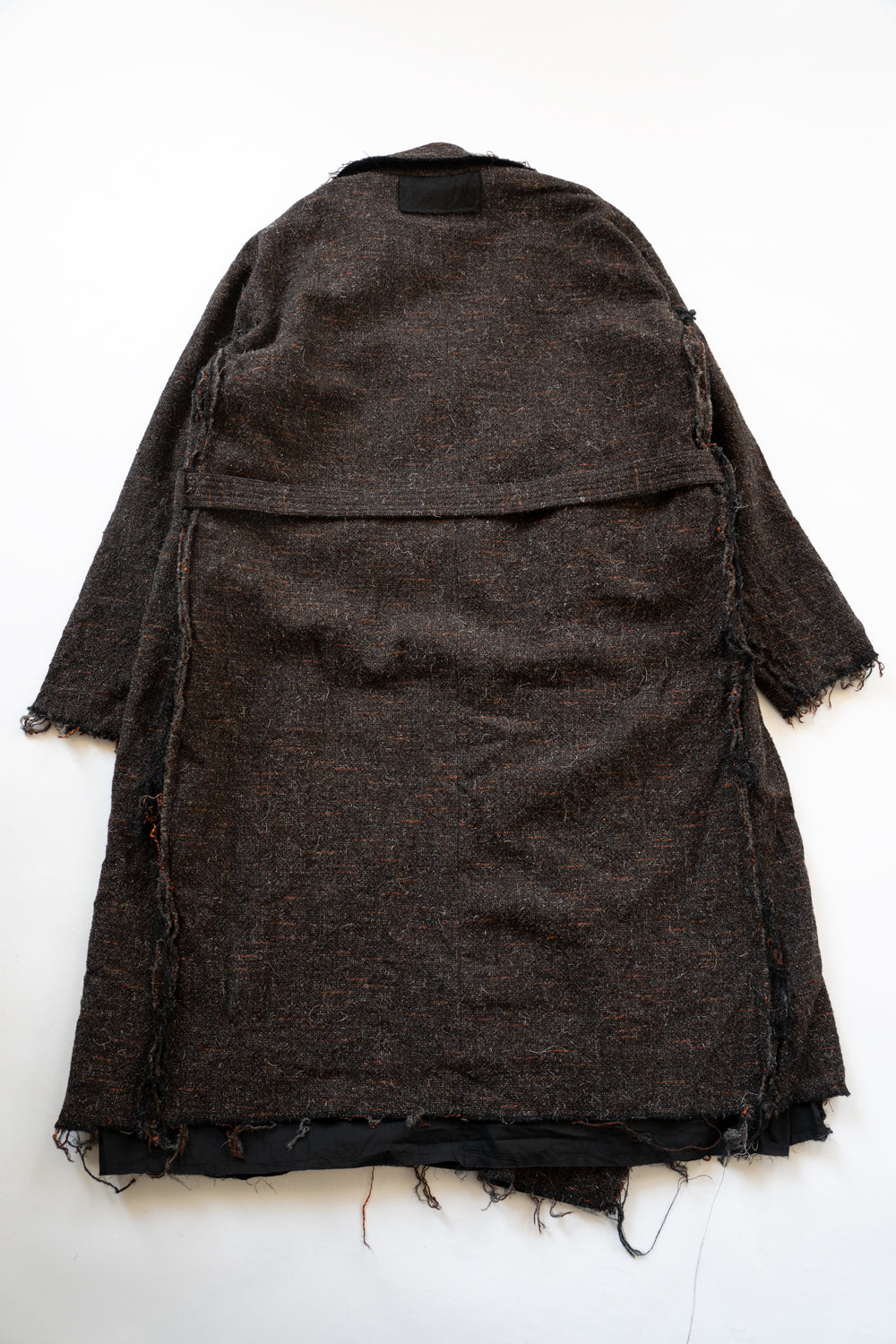 【ラスト1点】Cut Off Hem Belted Gown Coat（MIX BROWN）