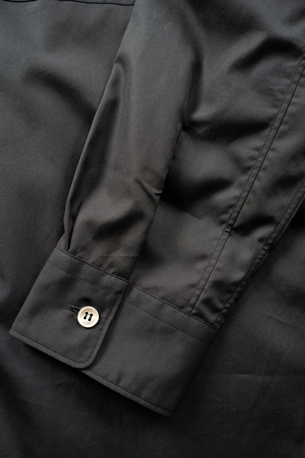 【ラスト1点】SH06B ブロードボックススタンドカラーシャツ（BLACK）