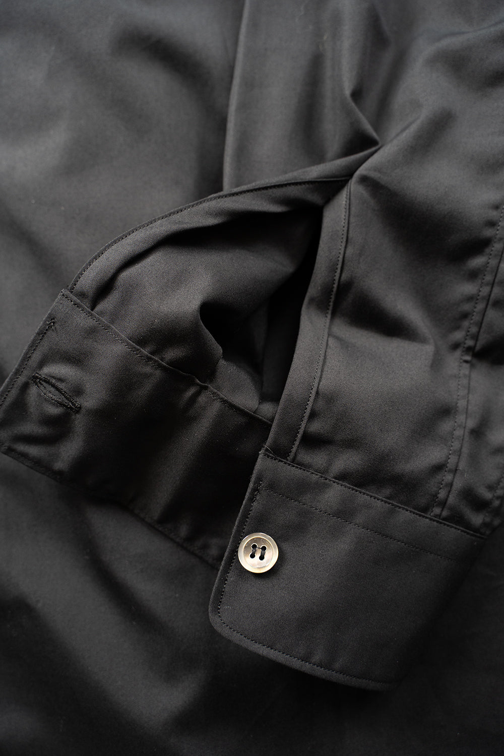 【ラスト1点】SH06B ブロードボックススタンドカラーシャツ（BLACK）