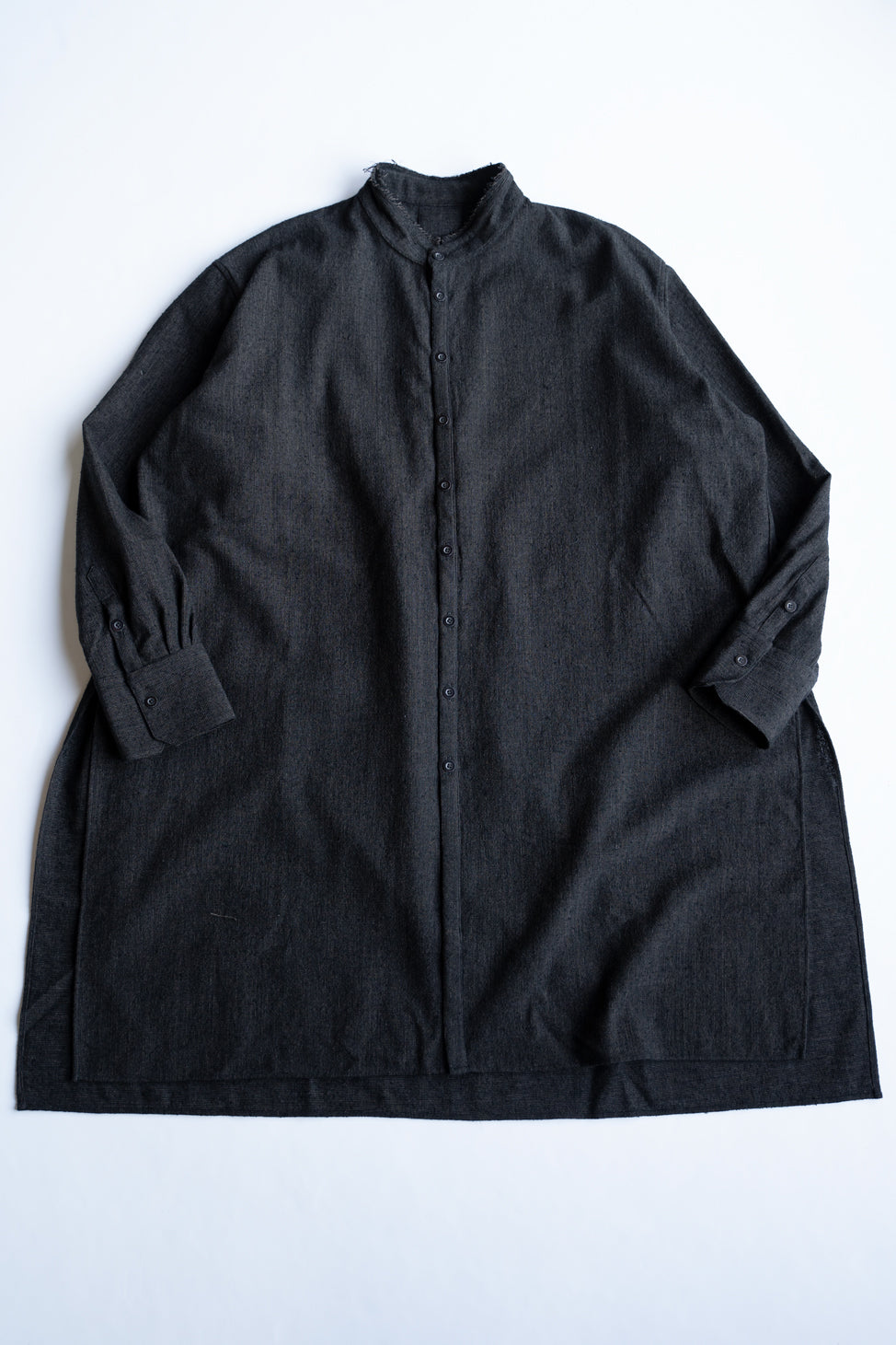 Stand Collar Long Tail Shirts"SH-042"（CACAO NIB）