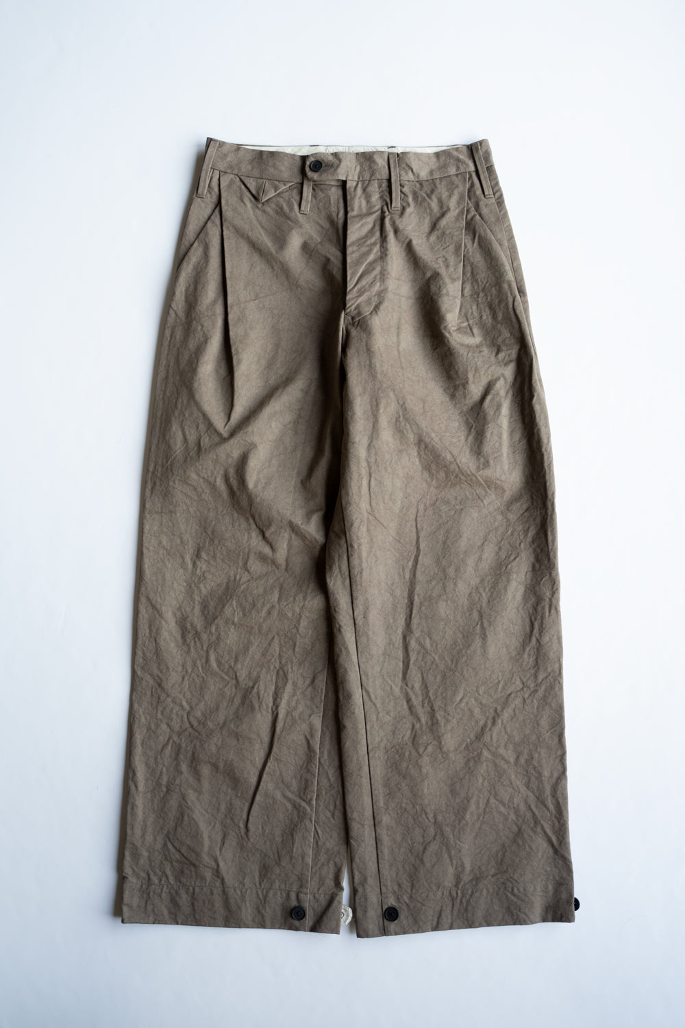 Side Tucked Wide Straight Trousers "LINDBERG Ⅱ"-TW（DUST）
