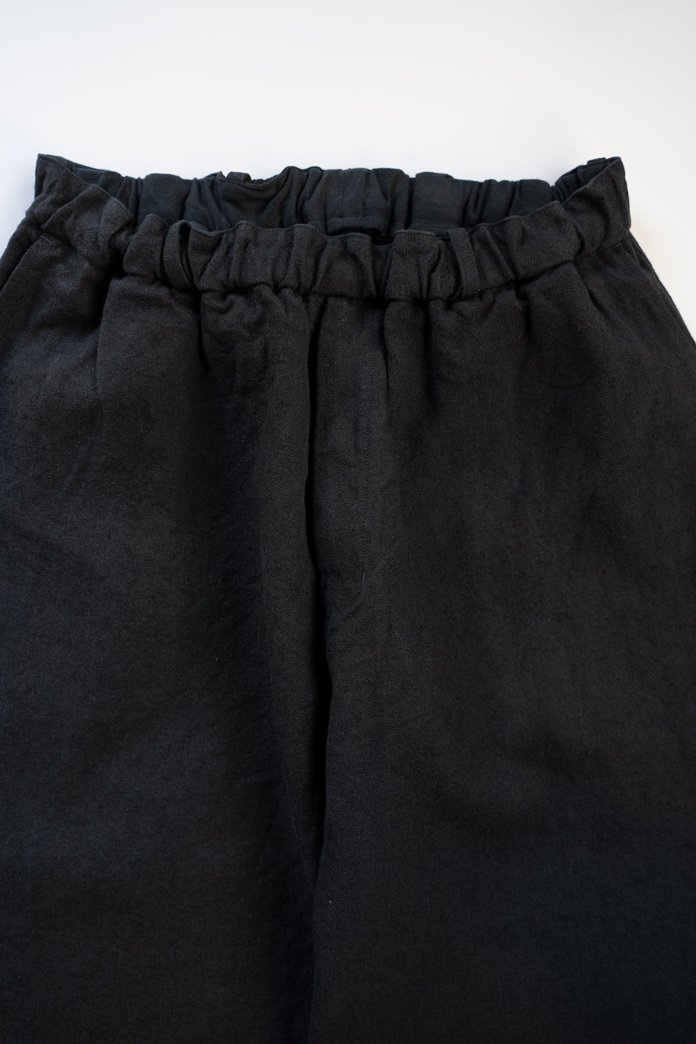 亜麻苧麻ワイドパンツ(墨黒)