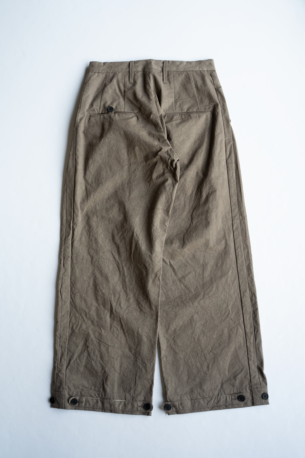 Side Tucked Wide Straight Trousers "LINDBERG Ⅱ"-TW（DUST）