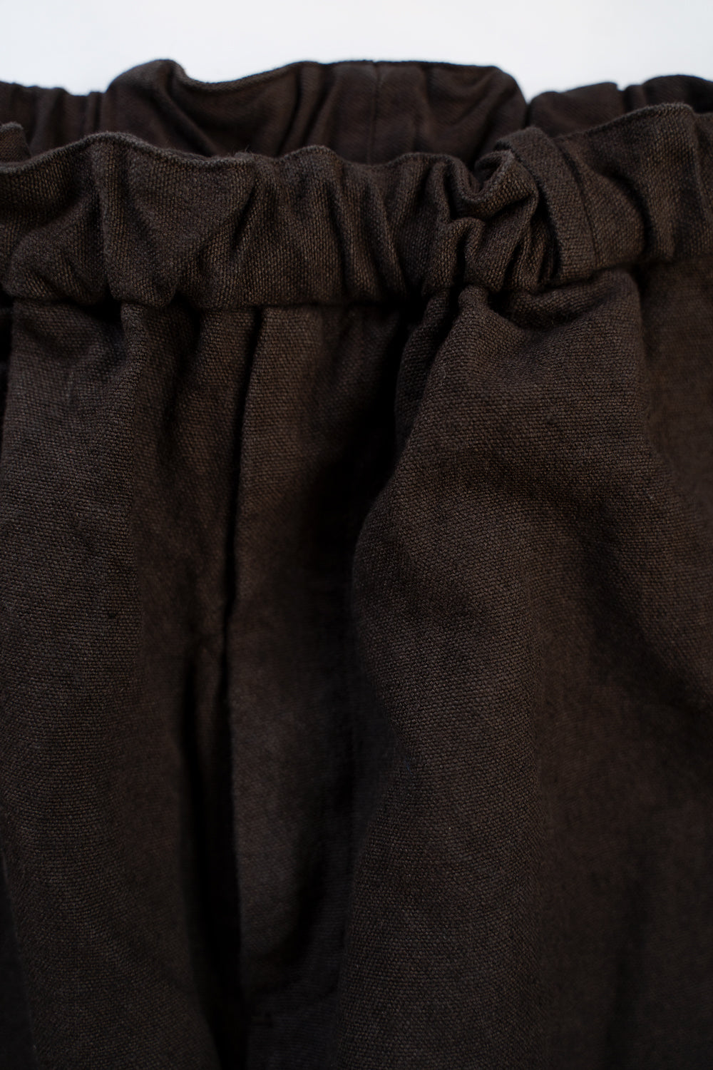 亜麻苧麻ワイドパンツ(こげ茶)