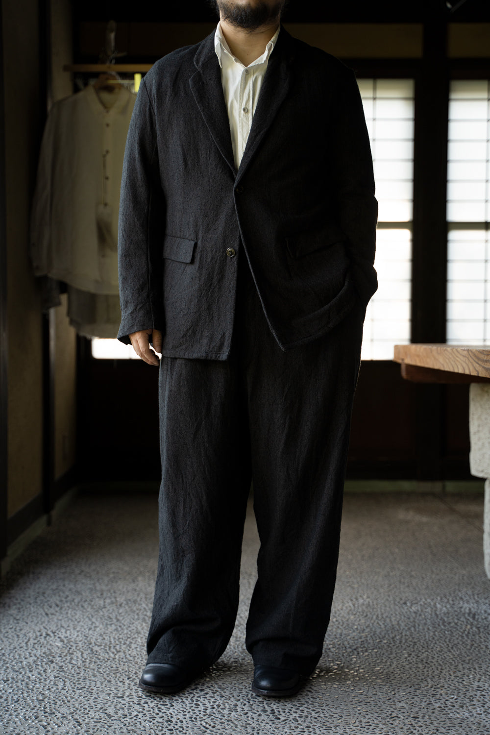 【ラスト1点】Wide and Tapered Silent Trousers"PACE"-SW（CACAO NIB）