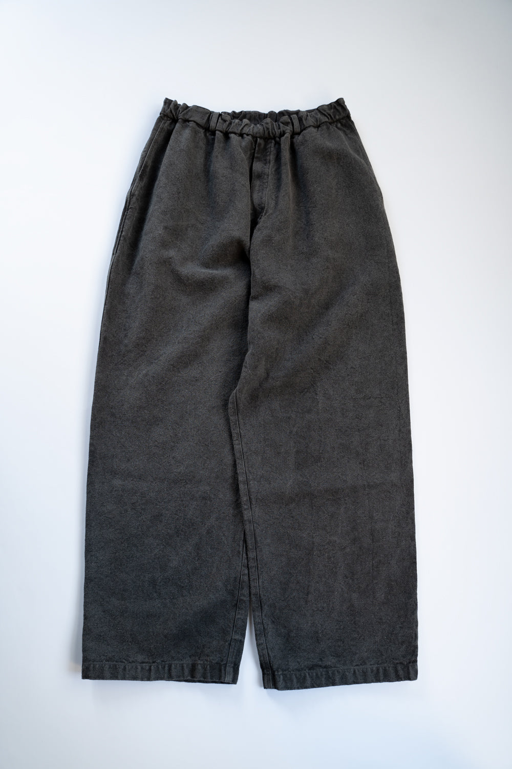 亜麻苧麻ワイドパンツ(炭)