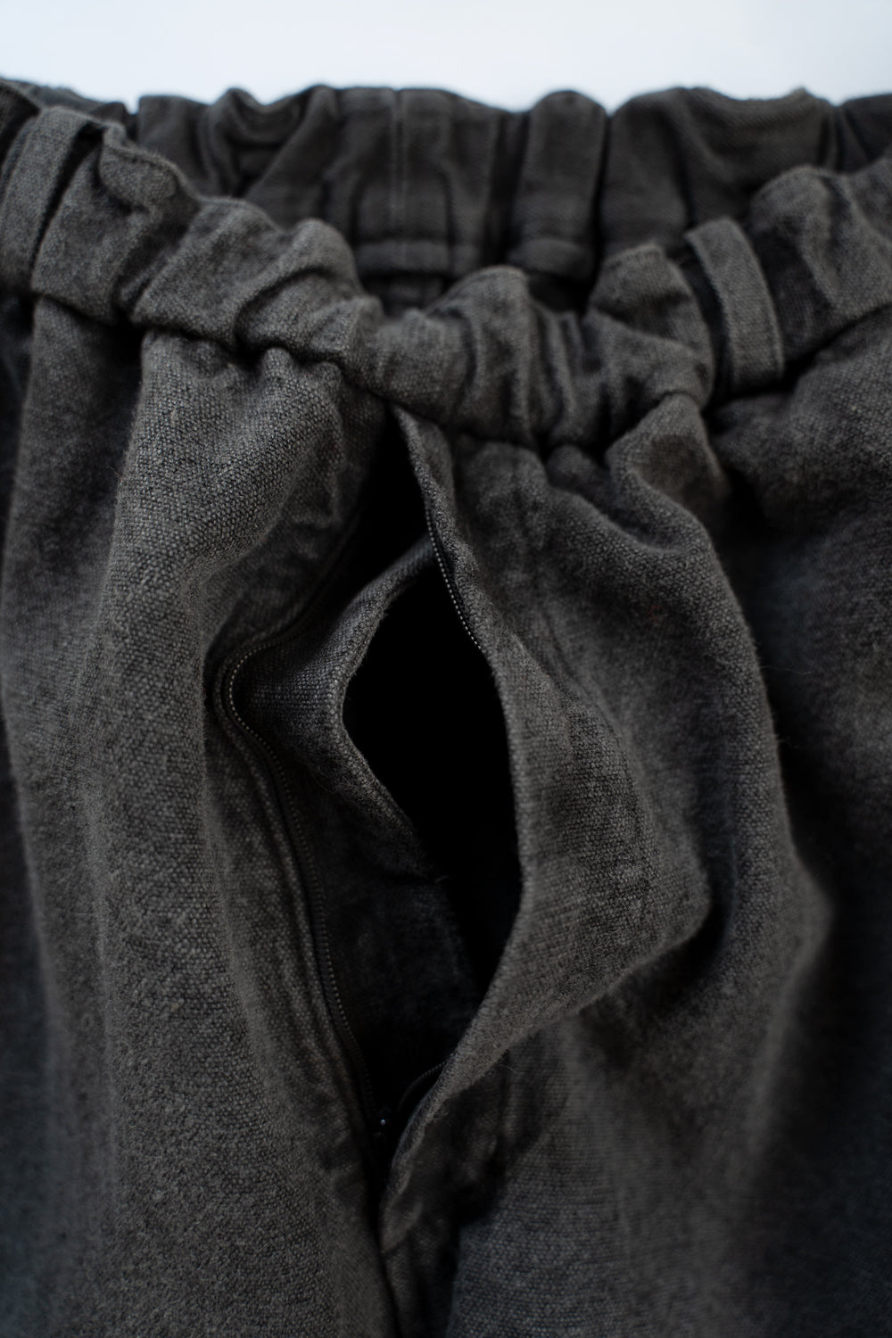 亜麻苧麻ワイドパンツ(炭)