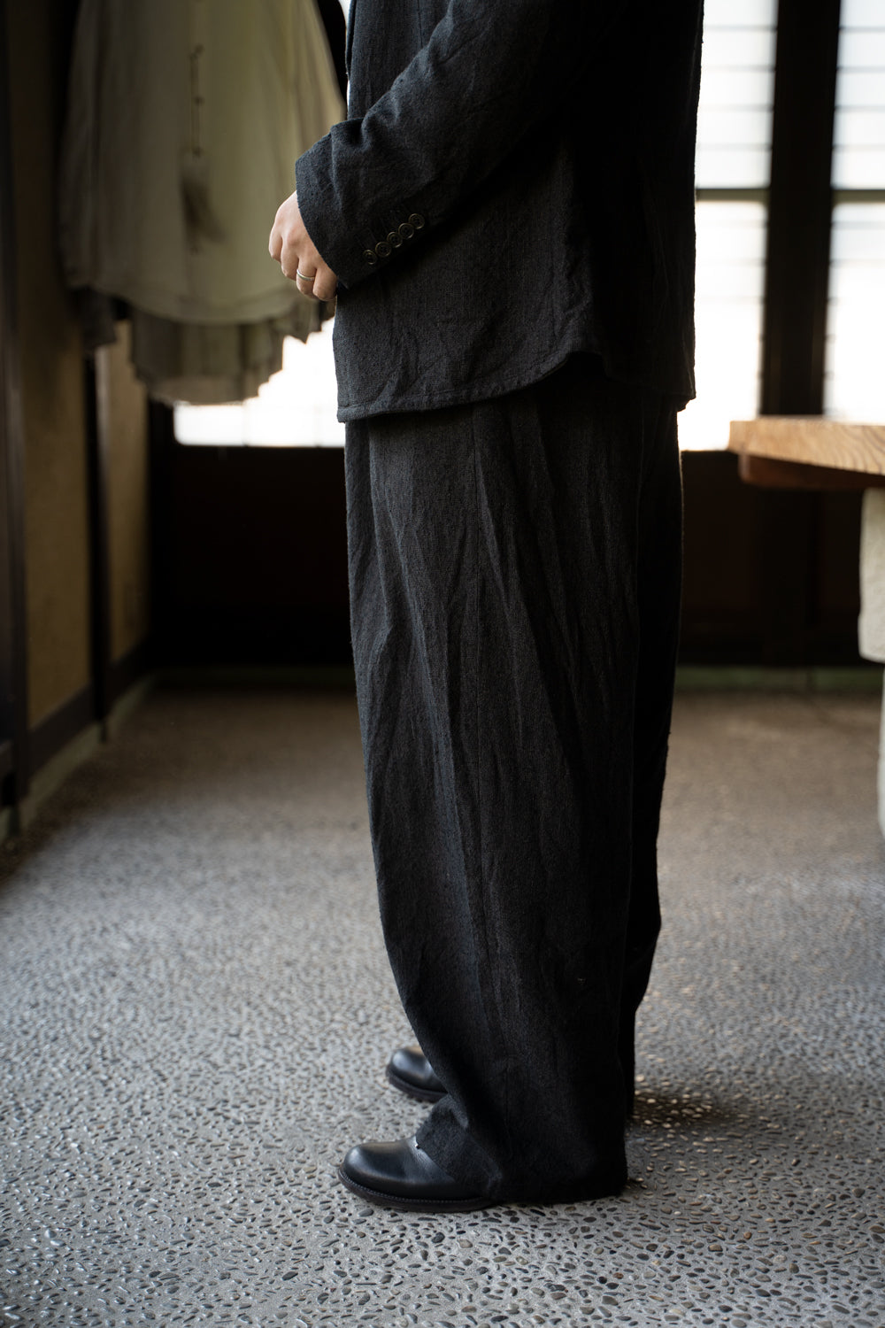 【ラスト1点】Wide and Tapered Silent Trousers"PACE"-SW（CACAO NIB）