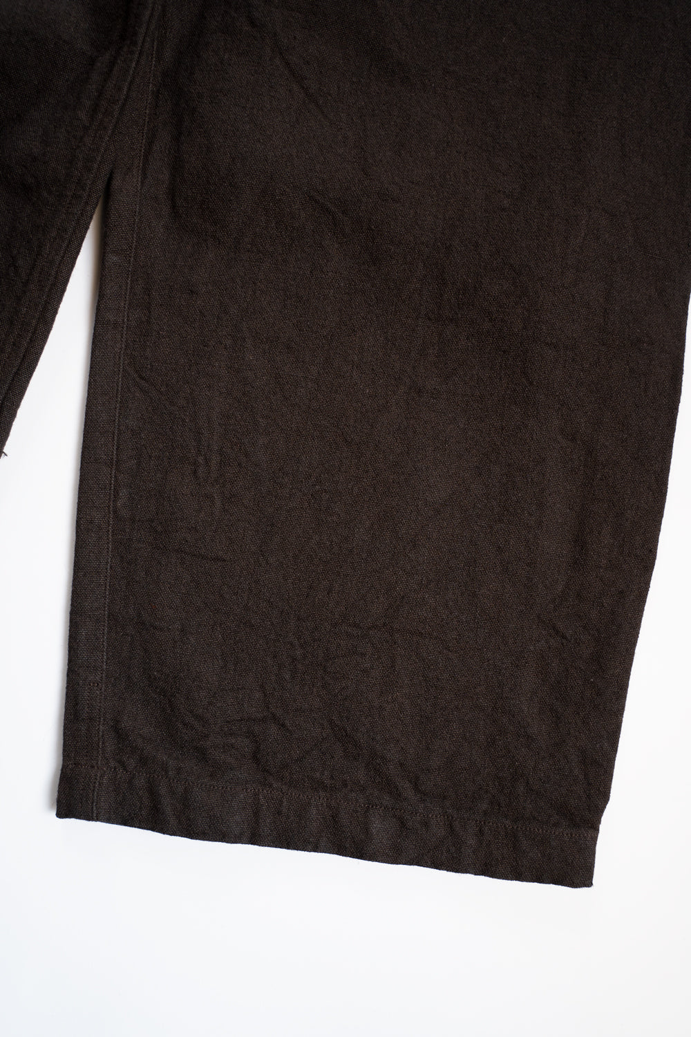 亜麻苧麻ワイドパンツ(こげ茶)