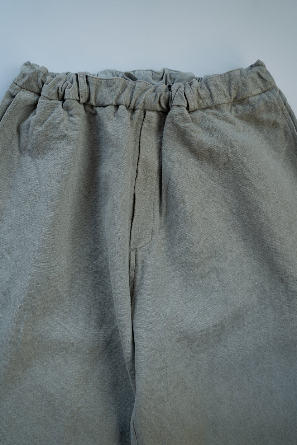 亜麻苧麻ワイドパンツ(灰緑)