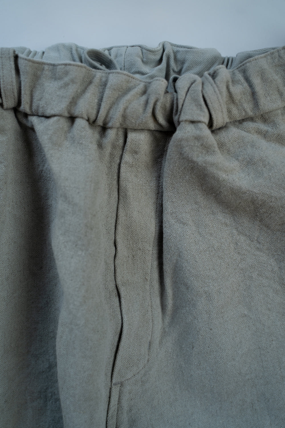 亜麻苧麻ワイドパンツ(灰緑)