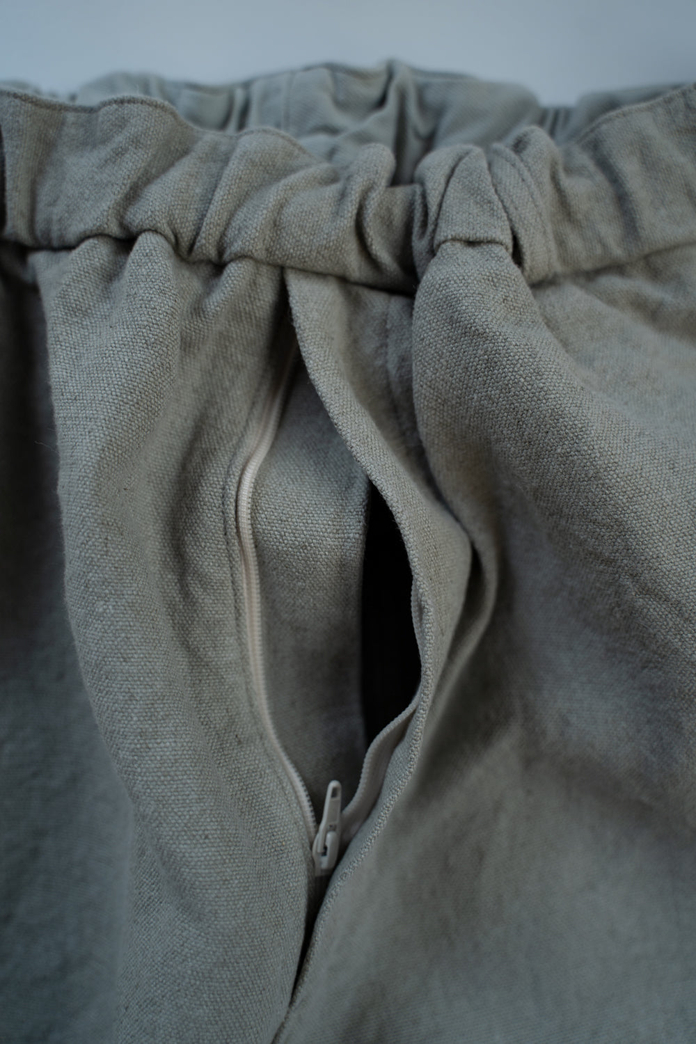 亜麻苧麻ワイドパンツ(灰緑)