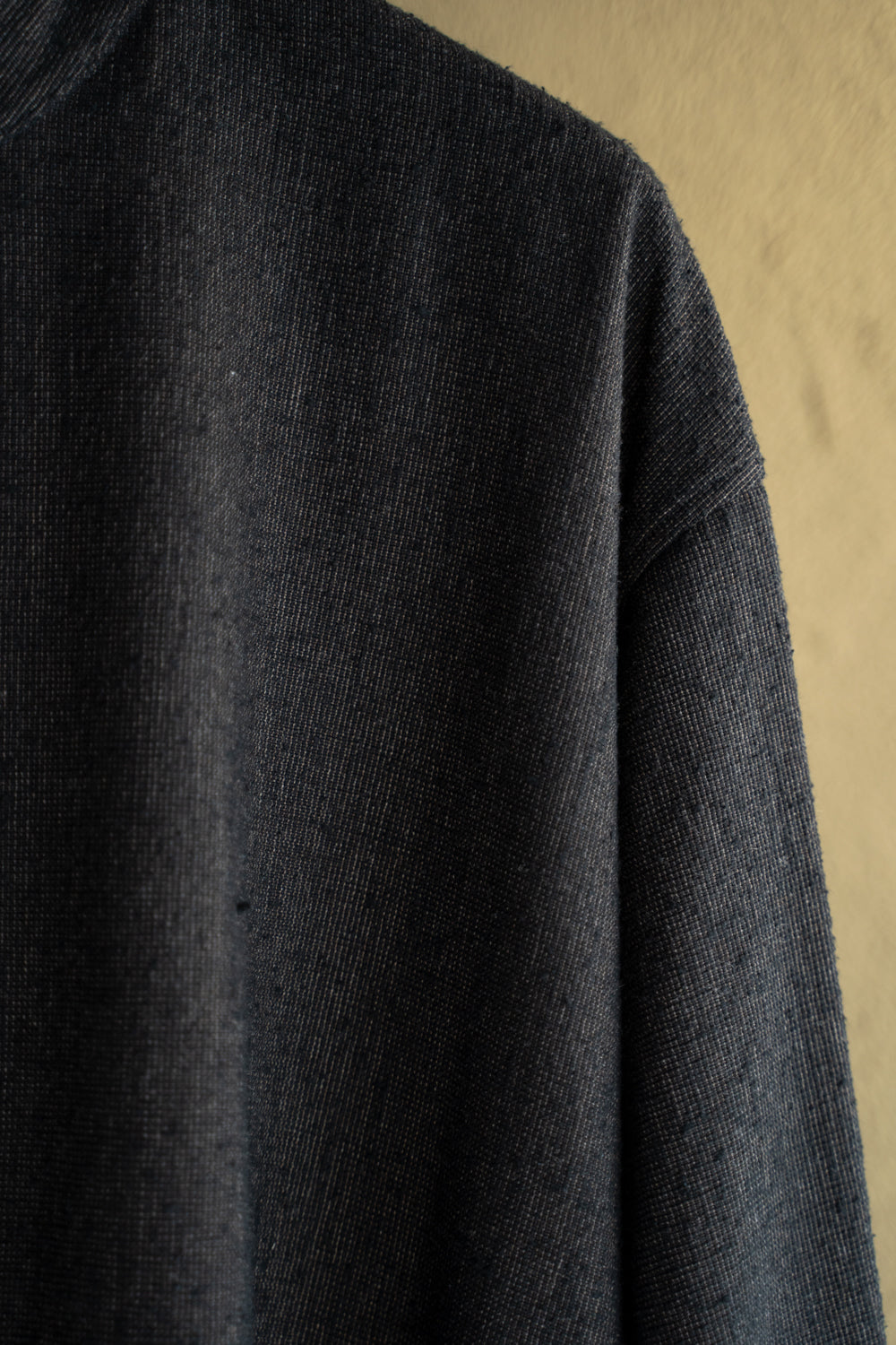 Stand Collar Long Tail Shirts"SH-042"（CACAO NIB）